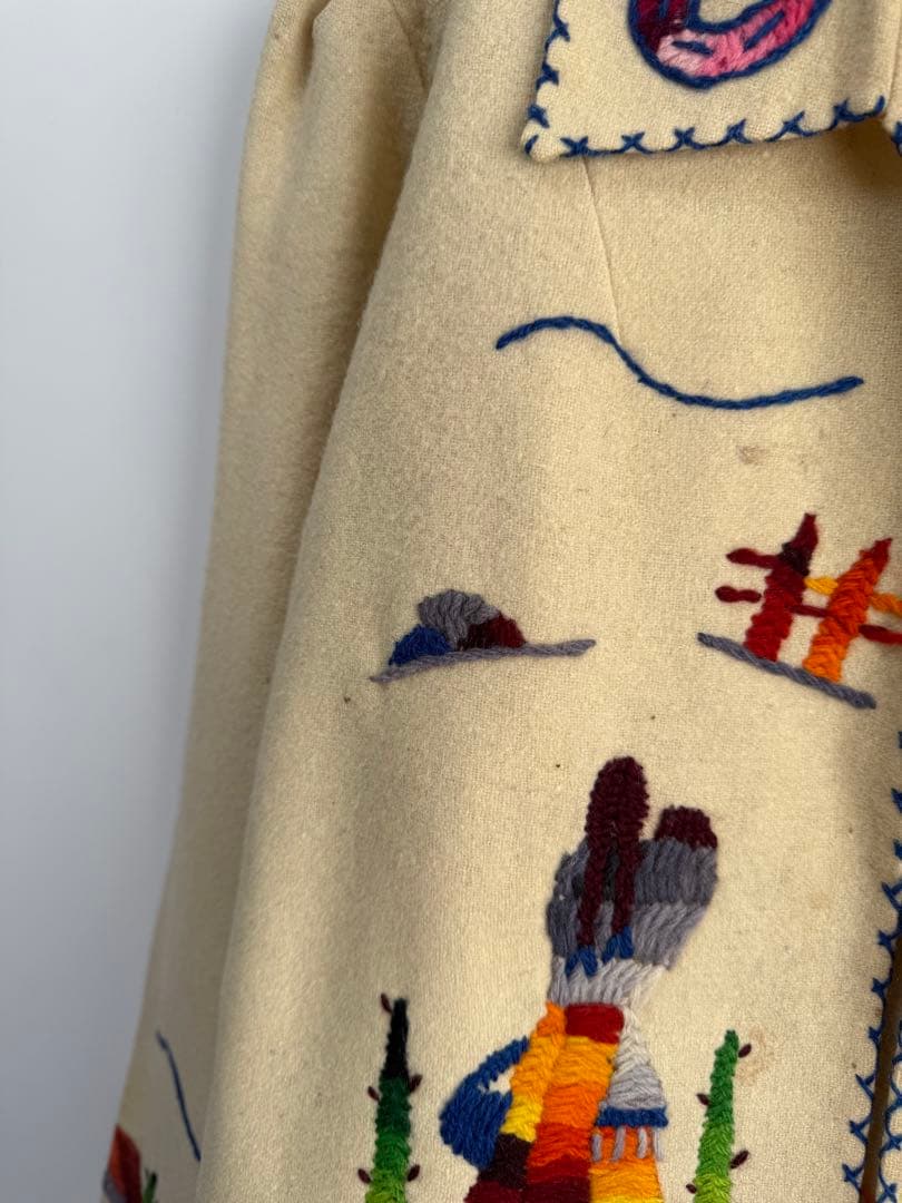 50s 60s 刺繍 メキシカンジャケット クリーム hooked toro