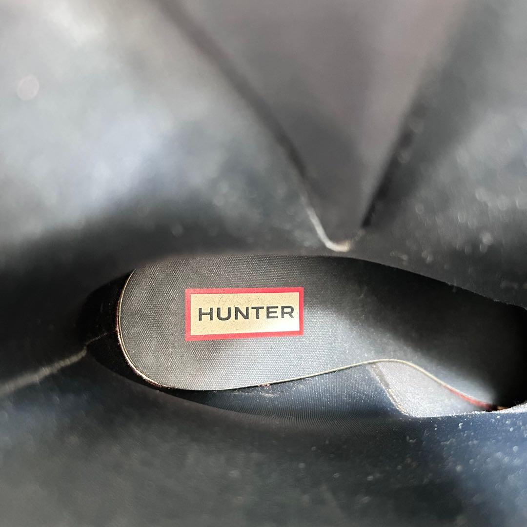 【HUNTER】レインシューズ【24cm】ダークグレー　ミドル丈　US7
