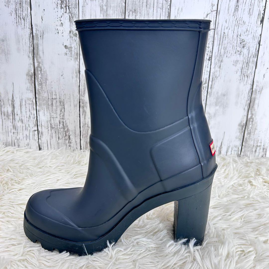 【HUNTER】レインシューズ【24cm】ダークグレー　ミドル丈　US7
