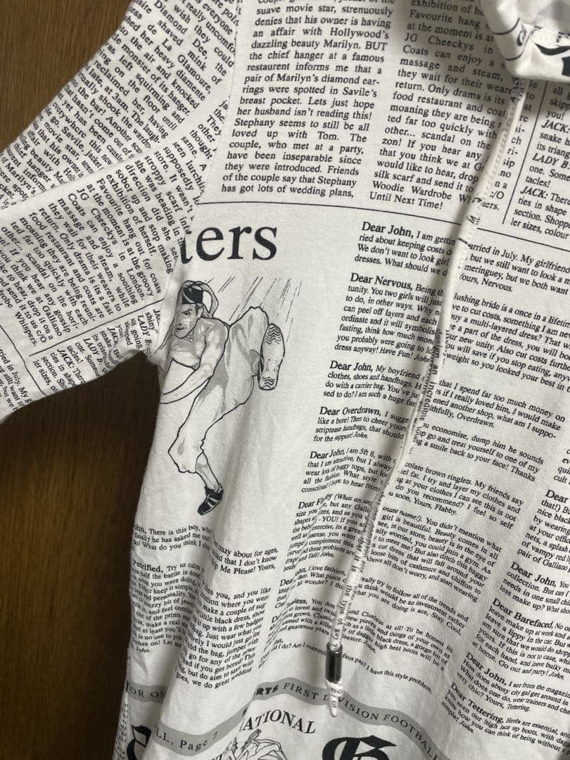 John Galliano ニュースペーパー　パーカー USA M