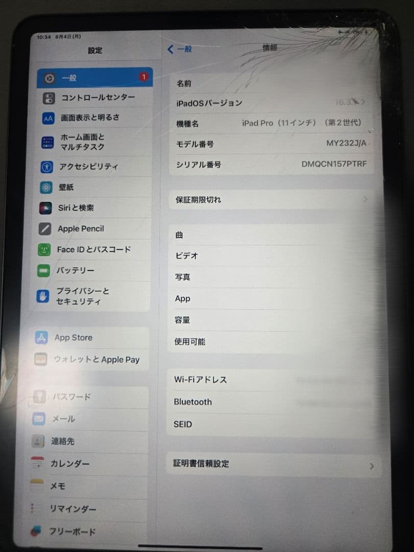 Apple iPad Pro (11インチ第二世代) 128GB