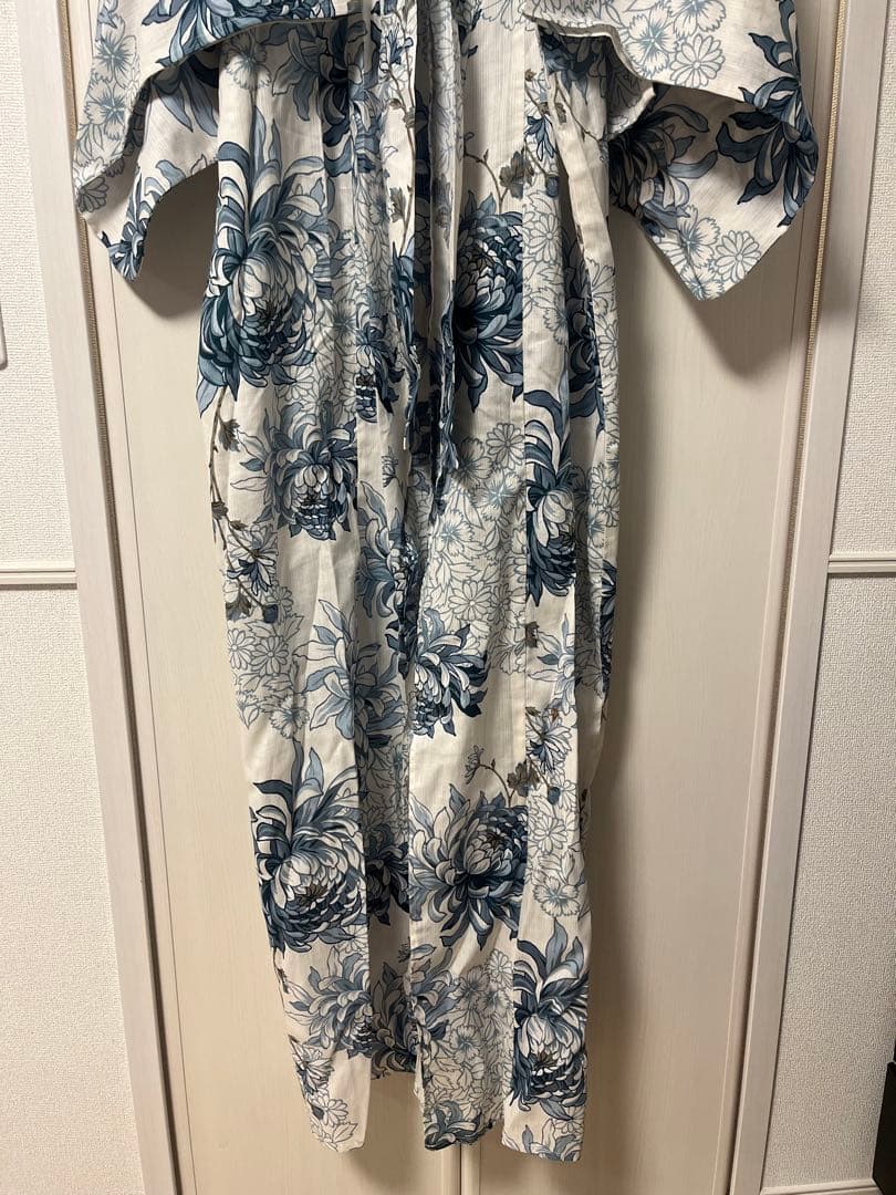 dita青い花柄浴衣・帯・下駄セット