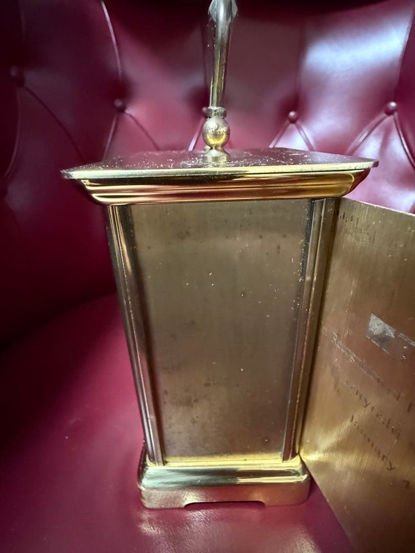 Tiffany & Co. Portfolio真鍮置き時計ドイツ製高12cm動作