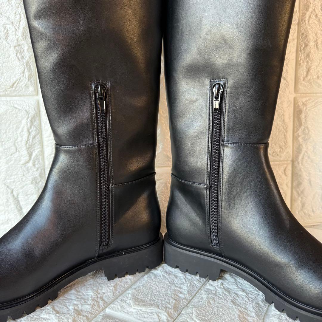 【極美品】snidel スナイデル ブラック ロングブーツ レザー サイドジップ