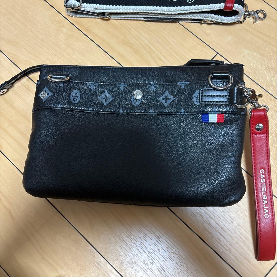 CASTELBAJAC ショルダーバッグ 黒/赤