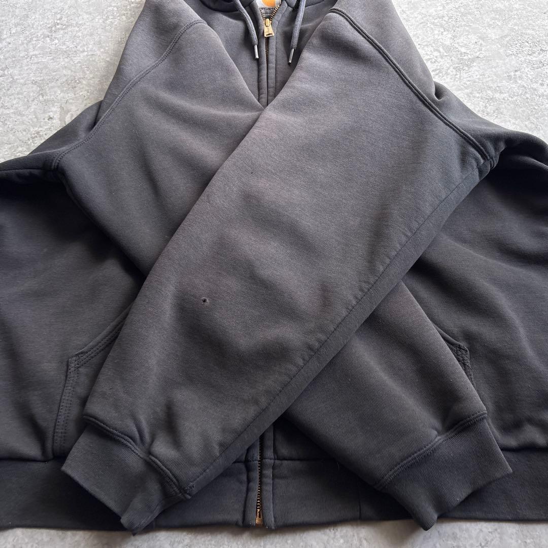 00's■カーハート【XL】アクティブジャケット スウェット フェードブラック