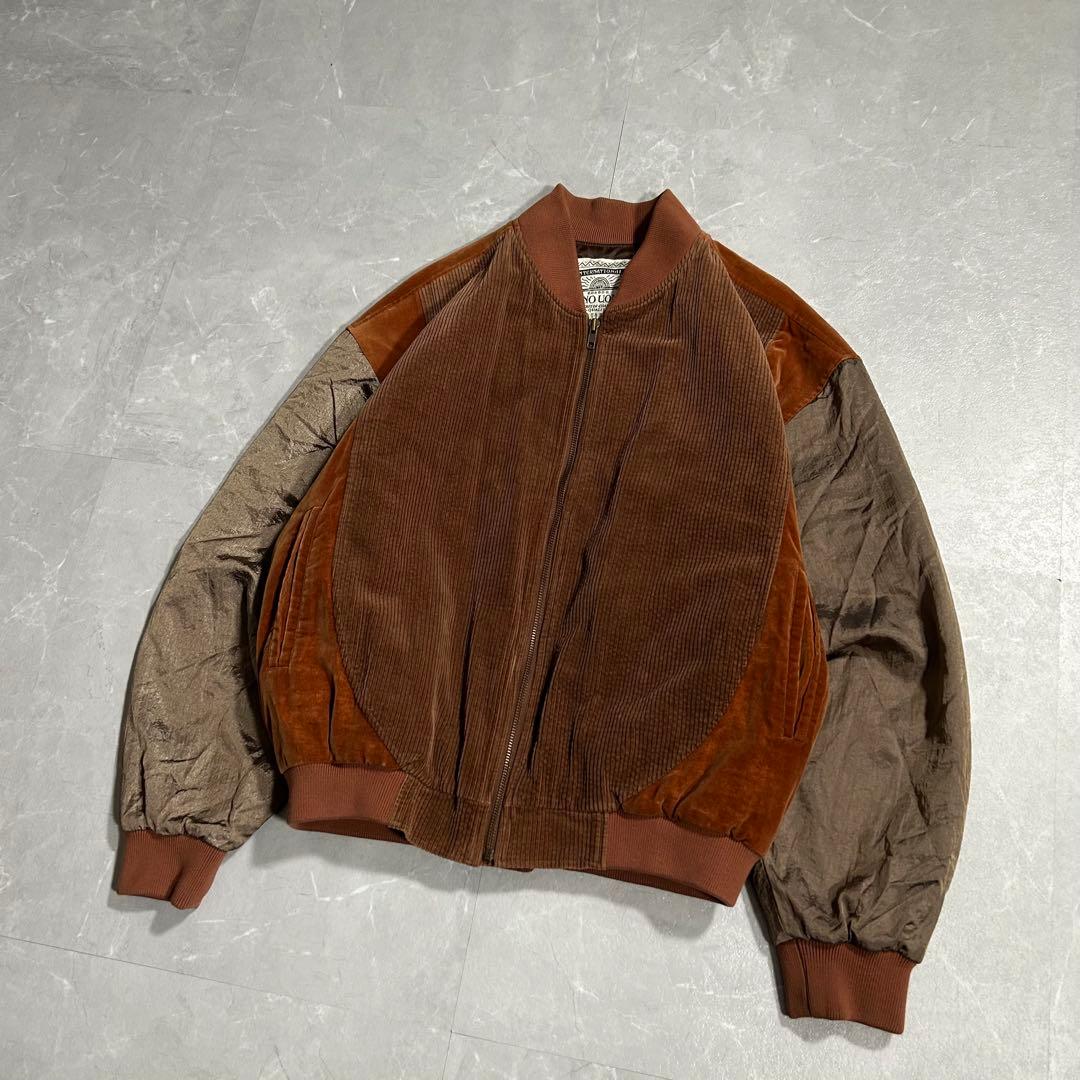 90s OLD 太畝 コーデュロイ ボンバージャケット 切替 USA古着 短丈