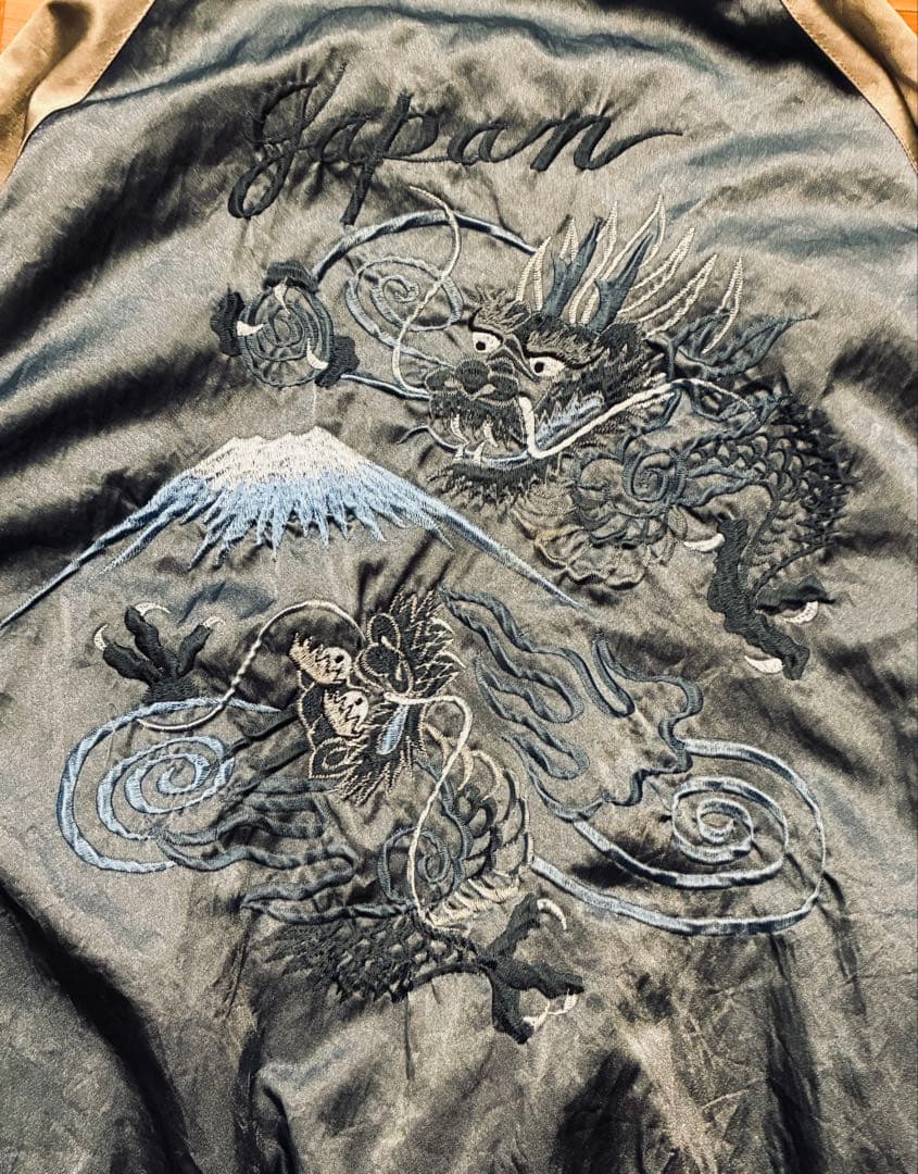 希少　入手困難　YAMA50 ヤマコ　スカジャン　竜　ドラゴン　富士山　青　M