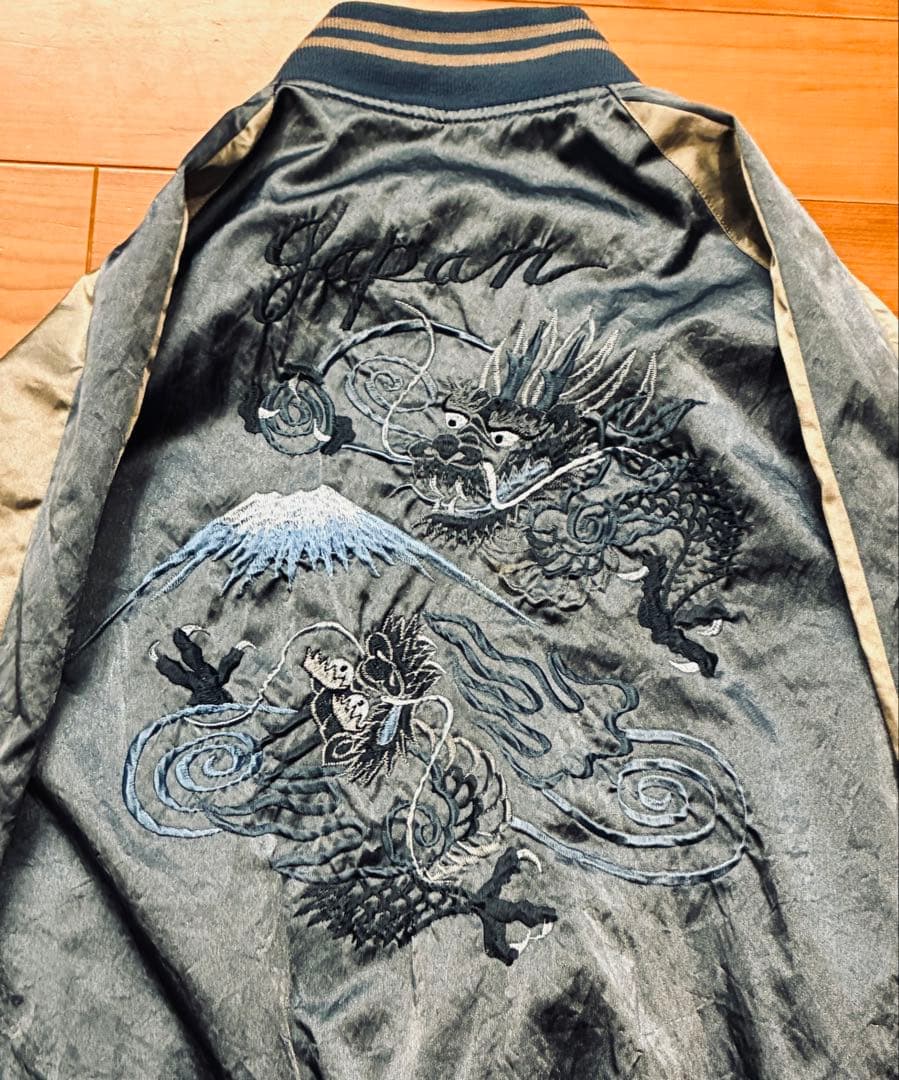 希少　入手困難　YAMA50 ヤマコ　スカジャン　竜　ドラゴン　富士山　青　M