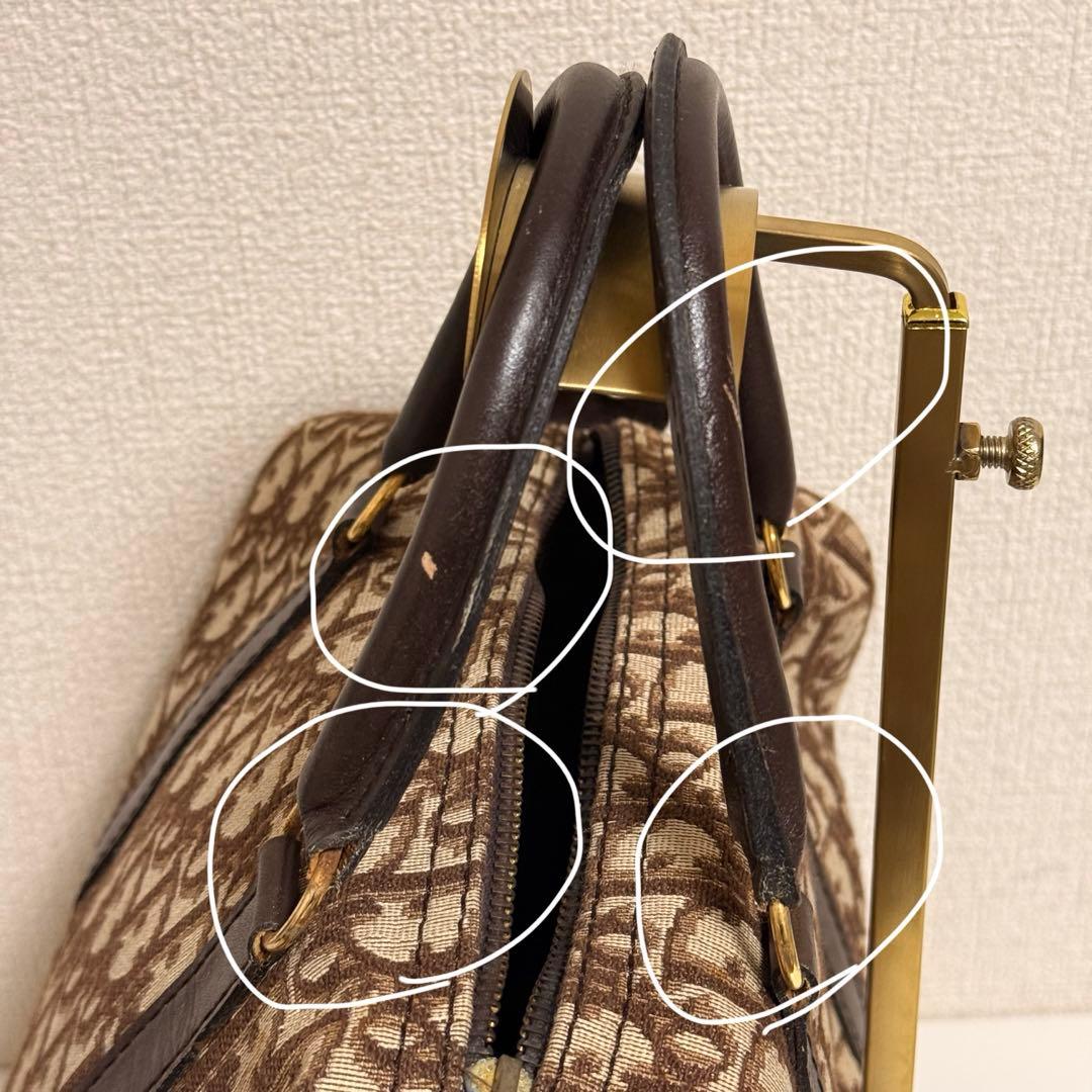 クリスチャンディオール Dior トロッター柄 ミニボストンバック