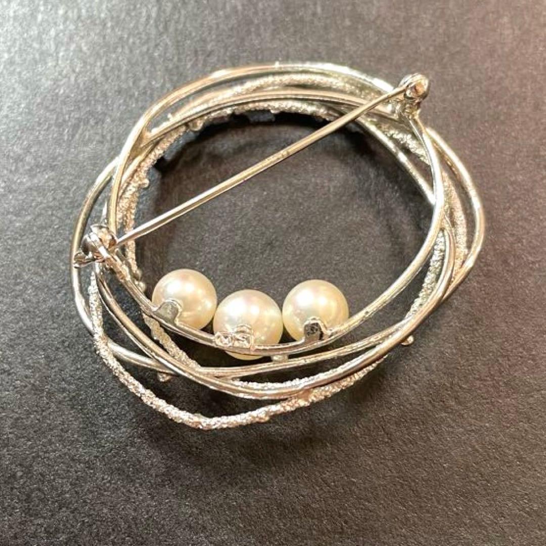 ミキモト　パールブローチ　入学式　卒業式　ブランド　刻印　コサージュ　シルバー製