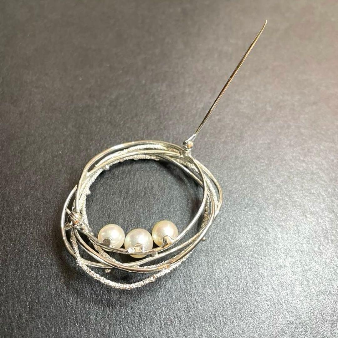 ミキモト　パールブローチ　入学式　卒業式　ブランド　刻印　コサージュ　シルバー製