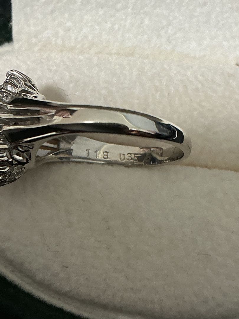 703本物保証PT900 サファイア1.18ct ダイヤ0.35ctリング