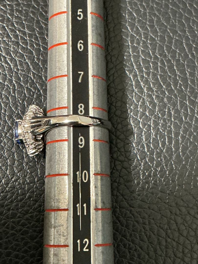 703本物保証PT900 サファイア1.18ct ダイヤ0.35ctリング