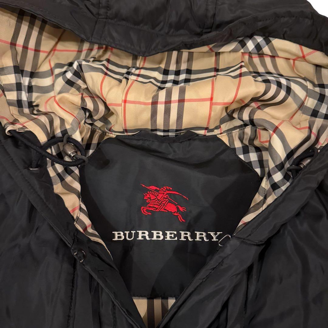 BURBERRY レディース フード付きロングダウンコート（ブラック） 美品