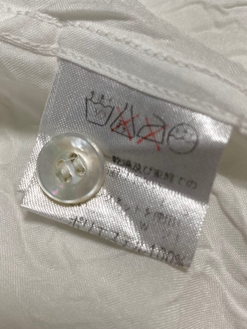 イッセイミヤケ ホワイト 長袖 シワ加工