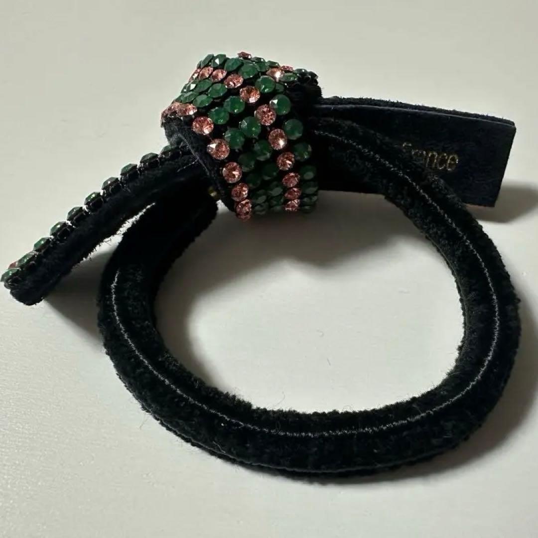 acca リボンゴム　グリーン×ピンク