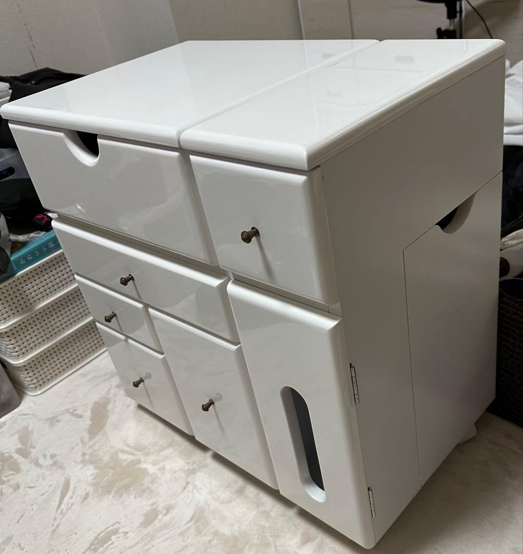 ホワイトドレッサー・鏡台　鏡面仕上げ