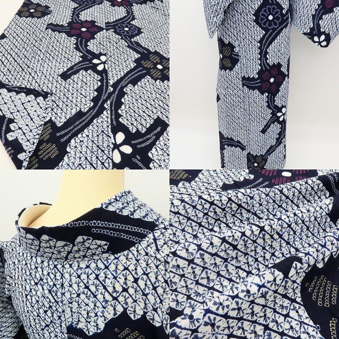 ちいちゃん✺美品 有松鳴海絞り 高級浴衣 着物 綿 A3149