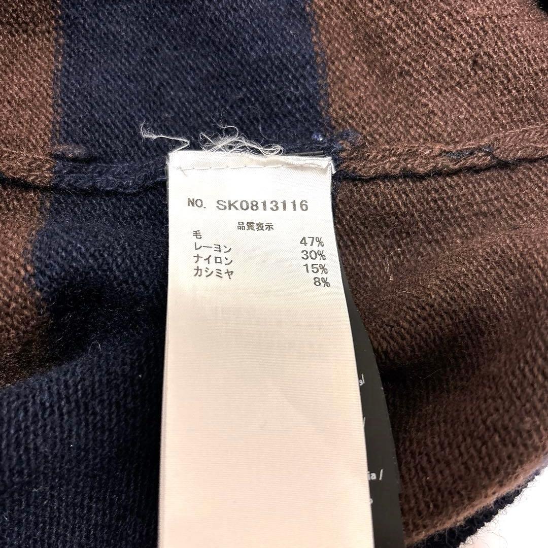 ERMANNO SCERVINO 紺×茶色　長袖ニットカシミア混　手洗い可　M