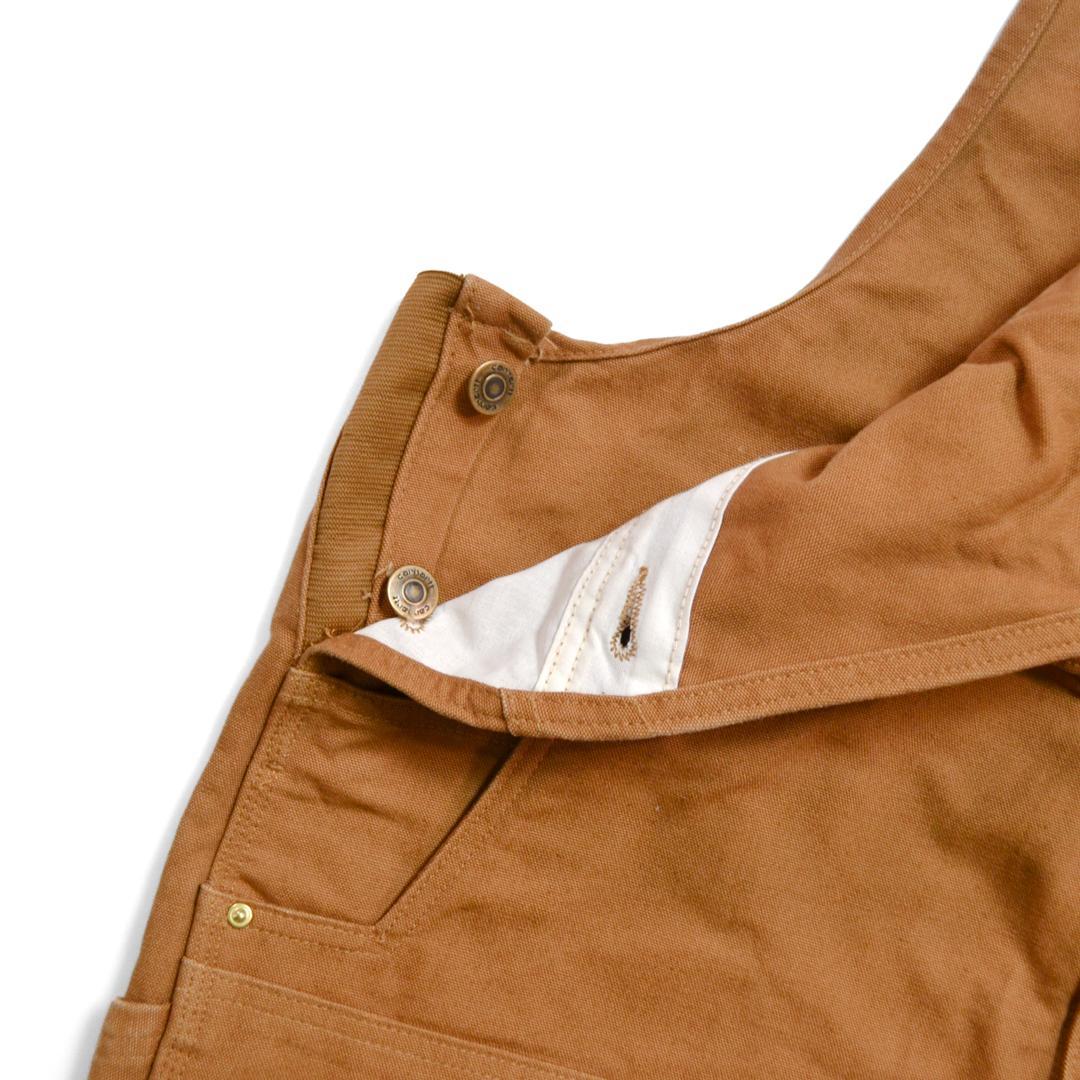 【美品】carharttカーハート コットンダックビブオーバーオールLブラウン