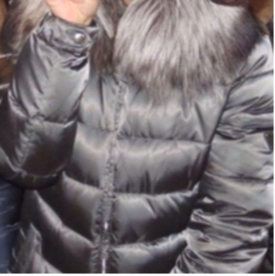 PRADA グレー ダウン ジャケット シルバー リアルファー