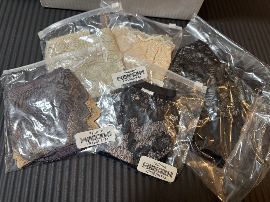 Feliture花柄レースブラジャーセット 4色 パンツ5色