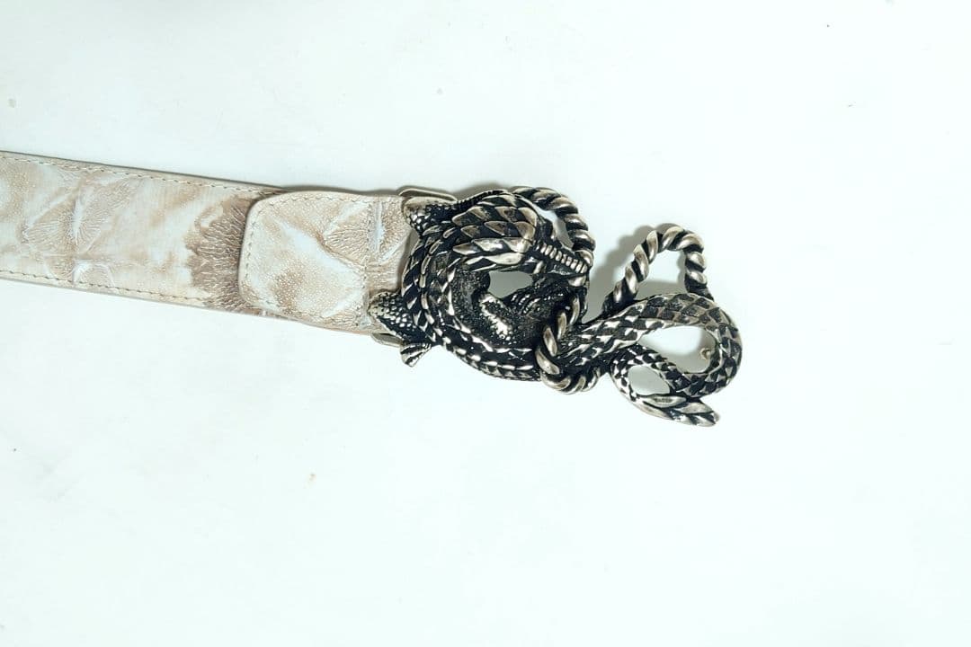 GARNIER ガルニエ ドラゴンバックル シャークスキン型押し ベルト