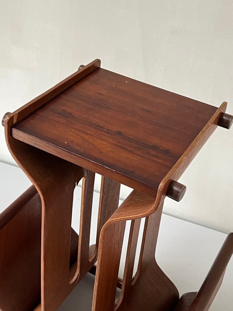 80's プライウッド サイドテーブル／マガジンラック　ミッドセンチュリー