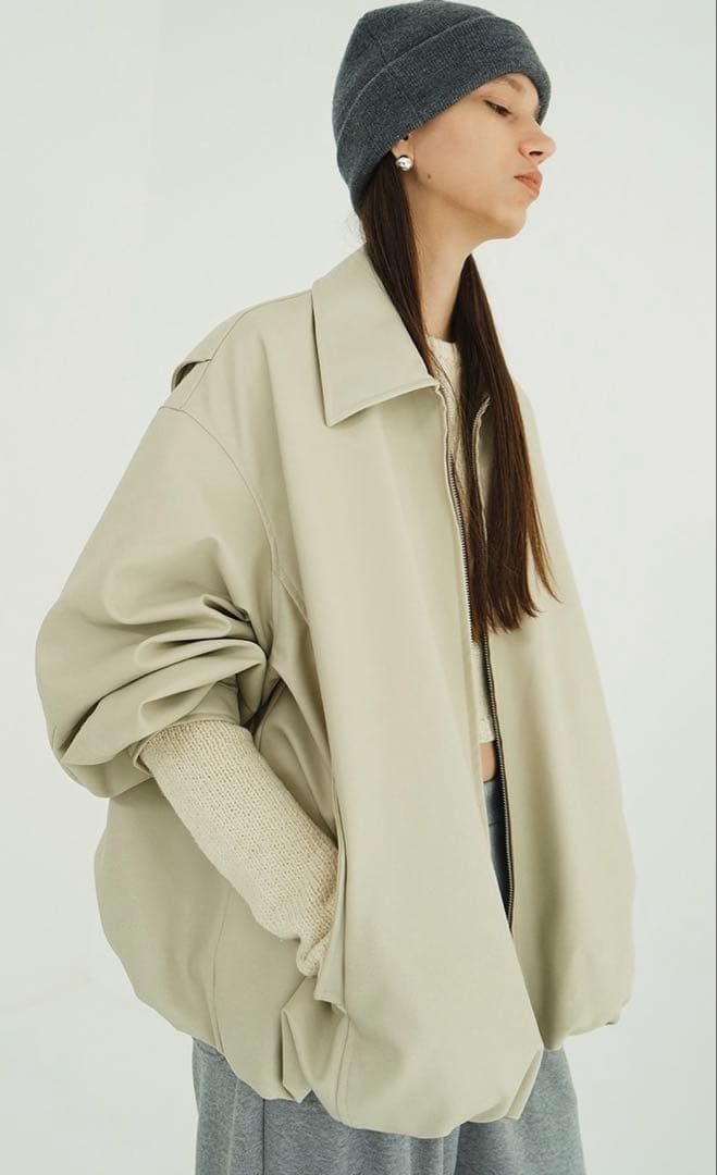 新品タグ付きCLANE フェイクレザーブルゾン01