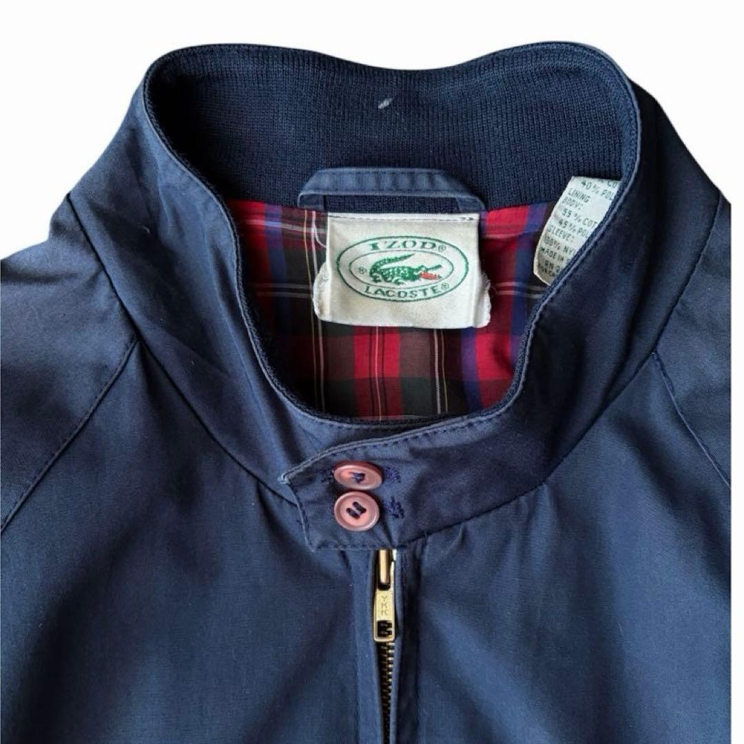 90s IZOD LACOSTE スウィングトップ ハリントンネイビー　チェック