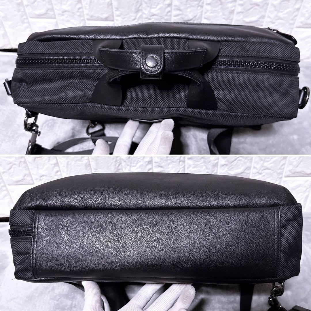 【未使用】coach ビジネスバッグ 3way キャンバス レザー 黒 メンズ