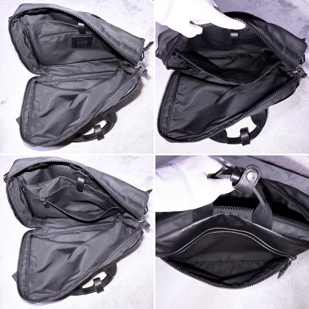 【未使用】coach ビジネスバッグ 3way キャンバス レザー 黒 メンズ