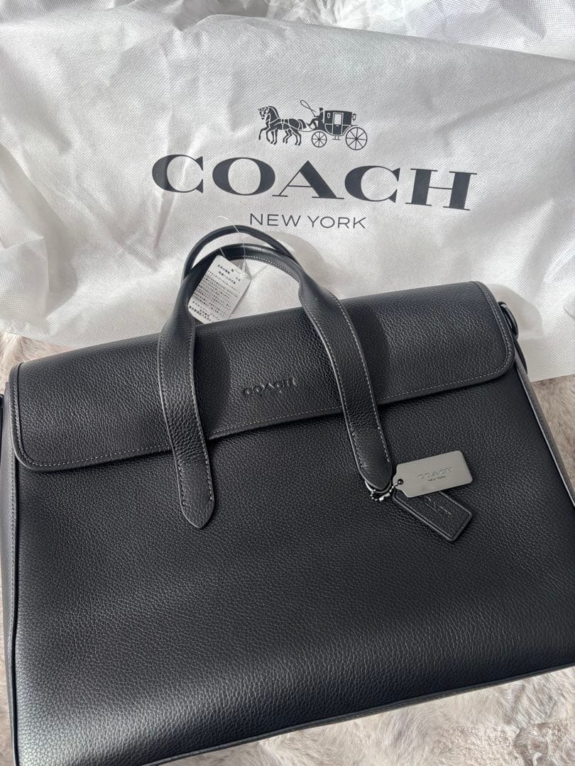 COACH ビジネスバッグ 革バッグ　ブラック