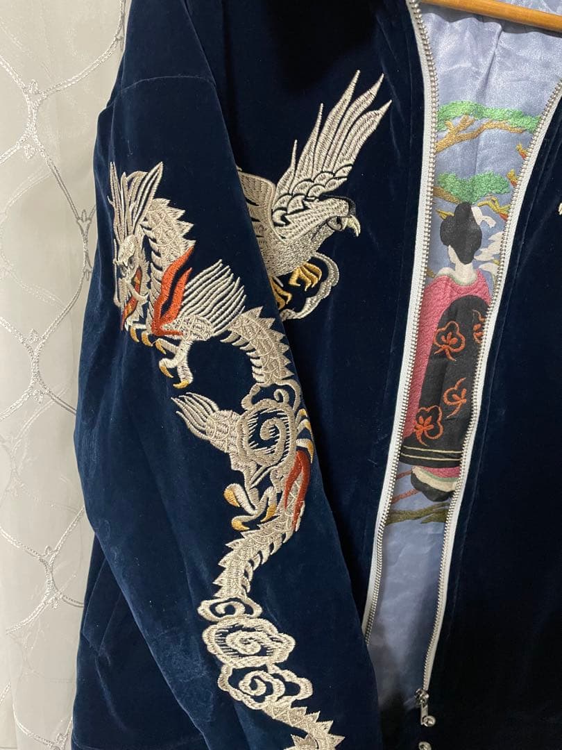 未使用近 別珍 vintage handmade 龍鷲 日本限定スカジャン 美品
