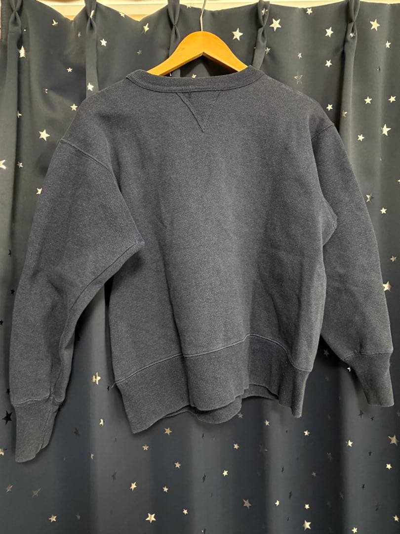 90s OLD STUSSY 両Vスウェット フェード ネイビー 黒タグ期