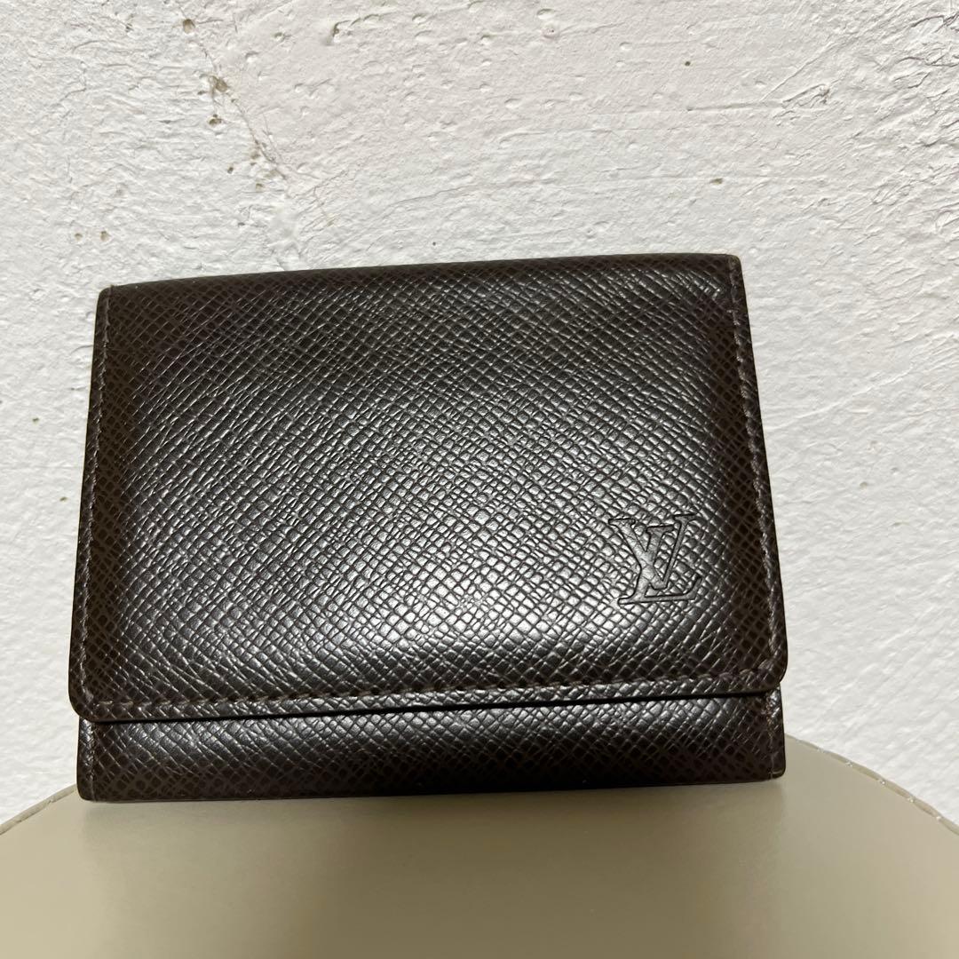 ルイヴィトン　タイガ　名刺入れ　ダークブラウン