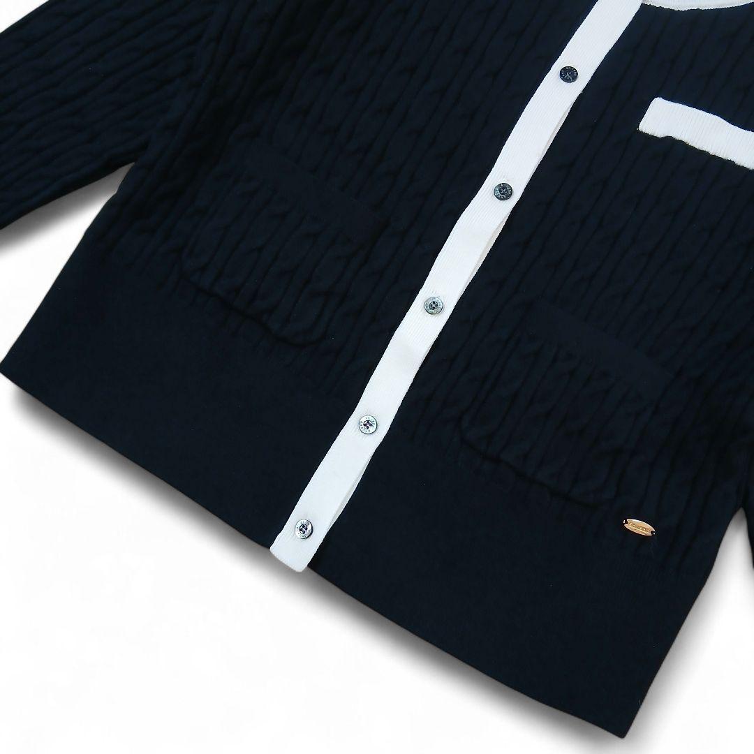 【新品タグ付】anuans リトルケーブルニットカーディガン ブラック ホワイト