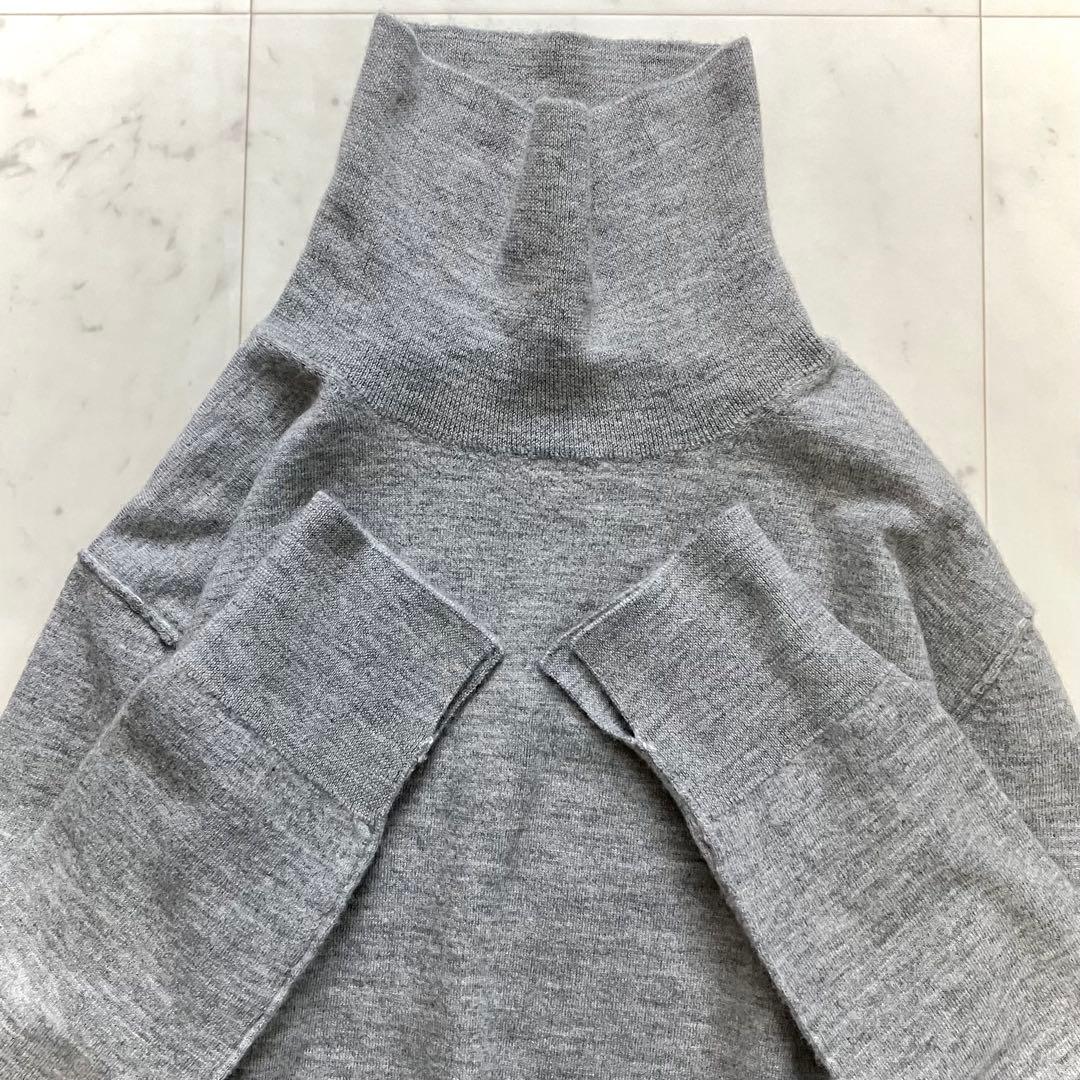 美品 ウィムガゼット ウールカシミヤ ハイネックニット チュニック丈 グレー