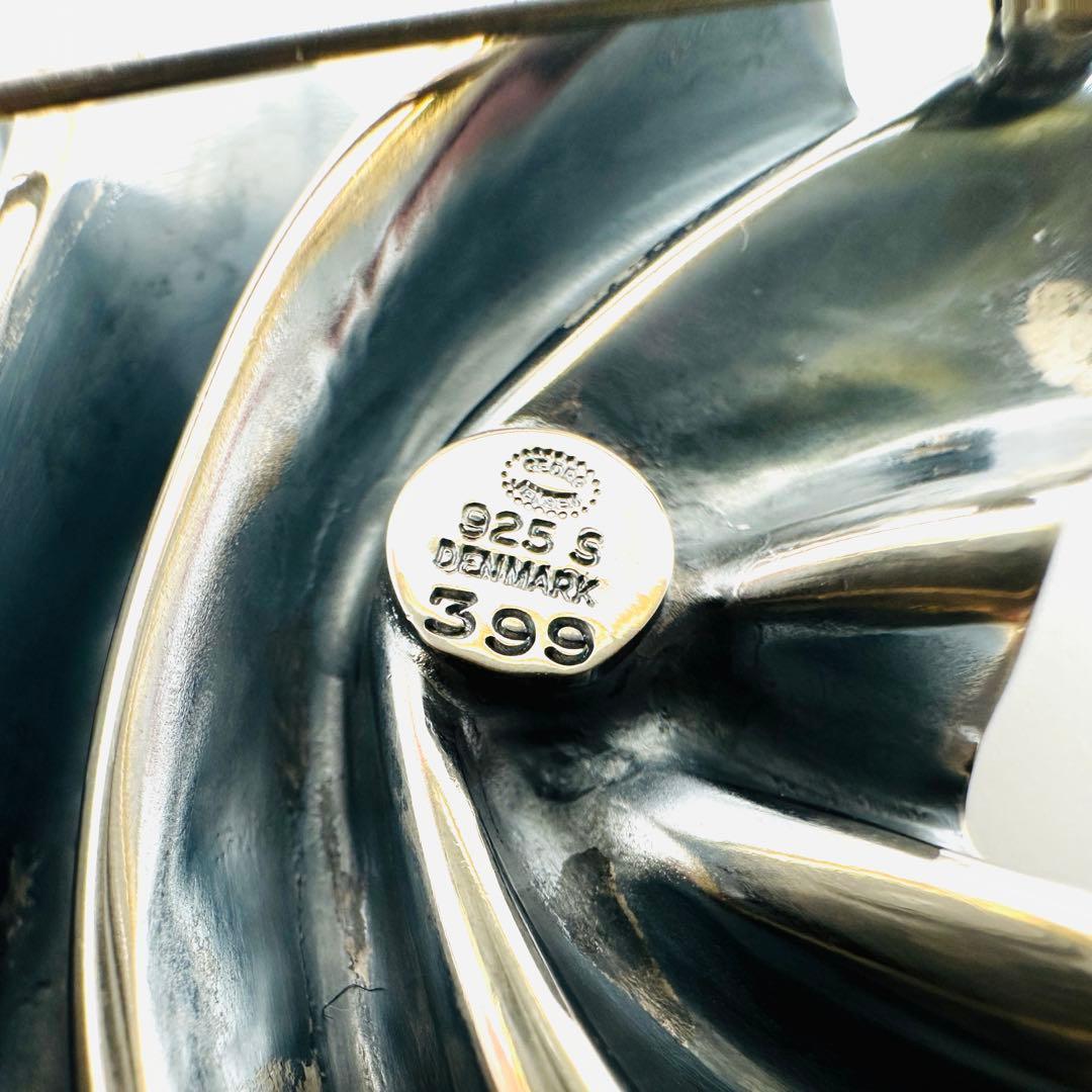   399 ギャザー　シルバーブローチ　925 燻　コンビ