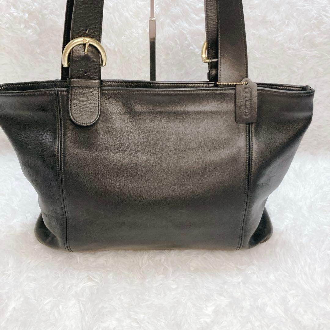 【美品】COACH oldcoach レザー トートバッグ A4可 ブラック 金