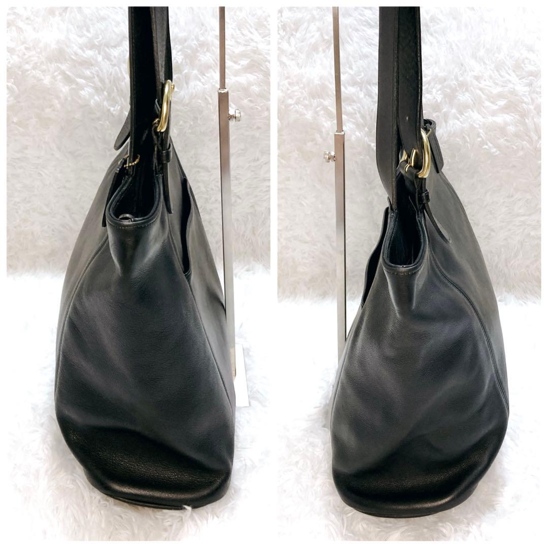 【美品】COACH oldcoach レザー トートバッグ A4可 ブラック 金