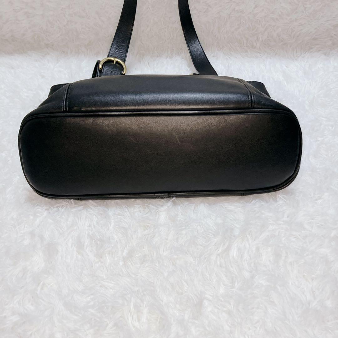 【美品】COACH oldcoach レザー トートバッグ A4可 ブラック 金