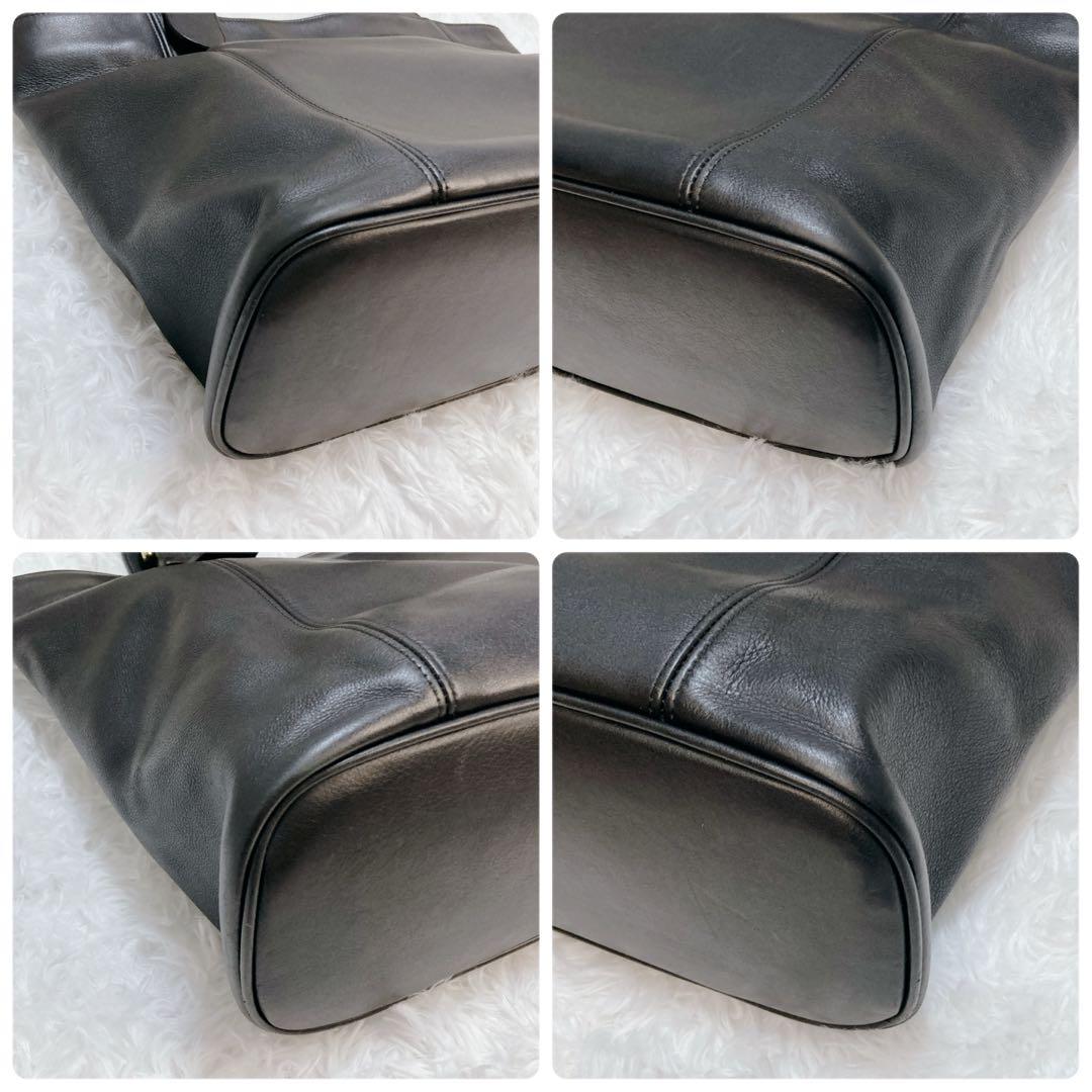 【美品】COACH oldcoach レザー トートバッグ A4可 ブラック 金