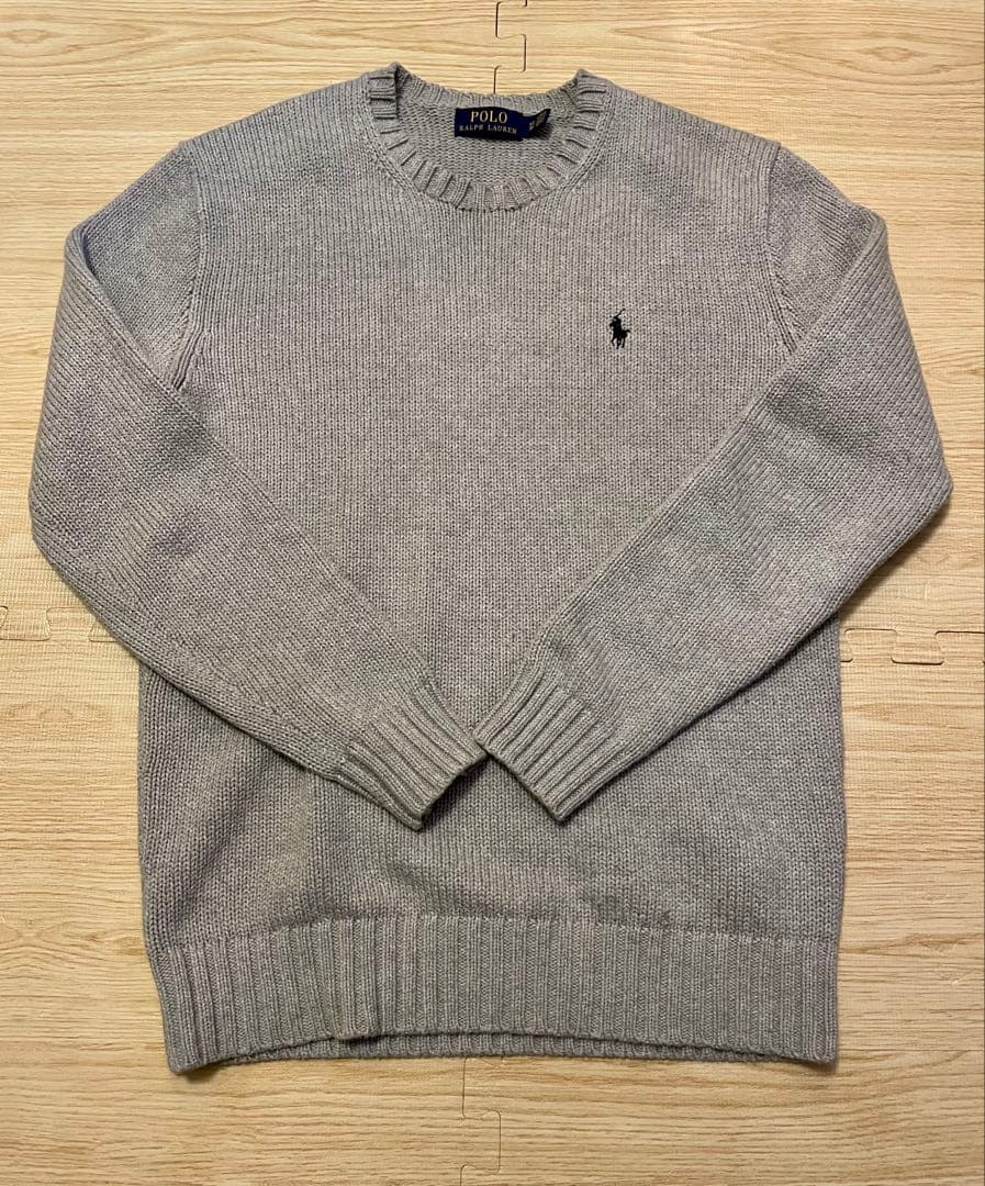 【週末限定値下】ポロラルフローレン コットンニット セーター グレー XS