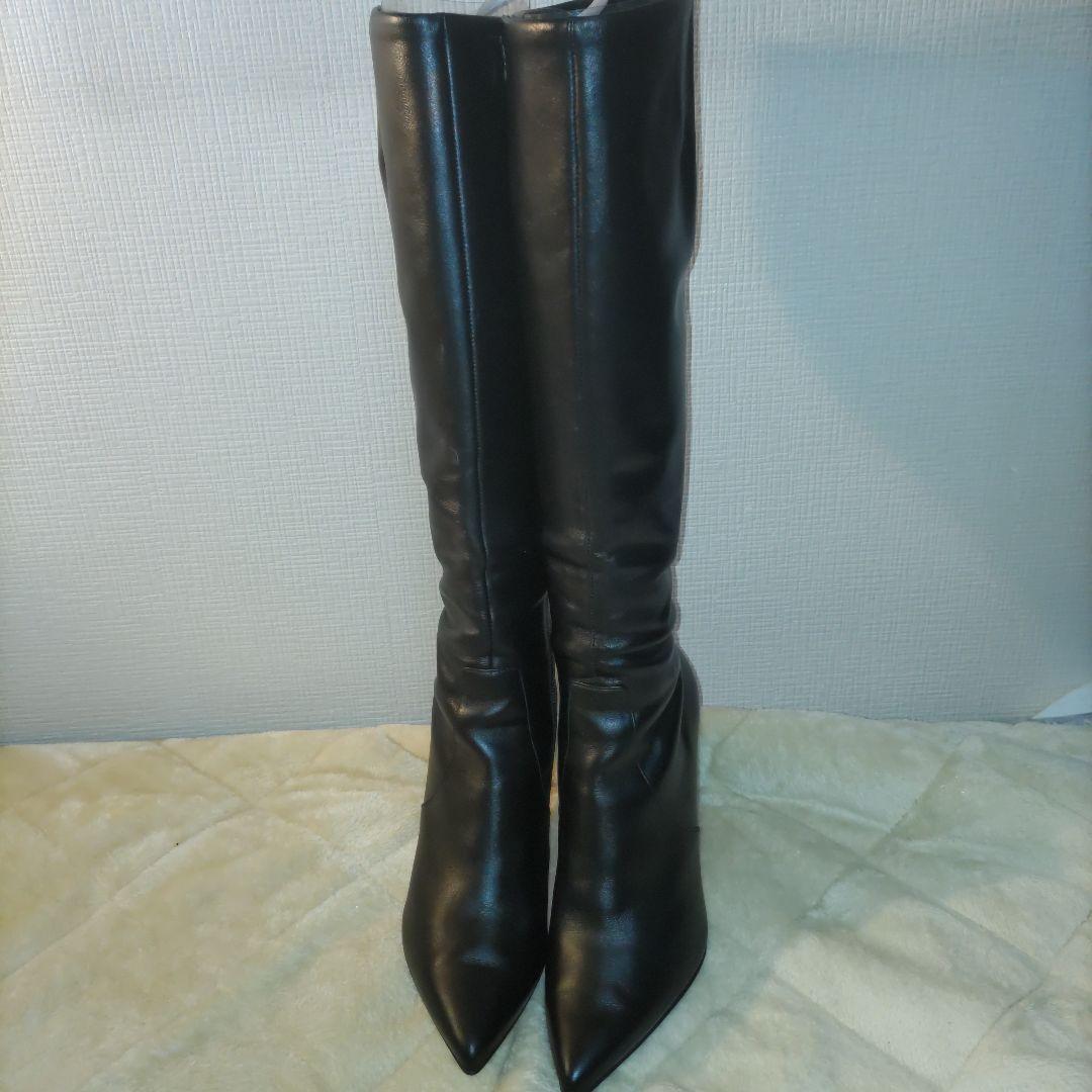 銀座ダイアナ　本革　ロングブーツ　UL　人気完売モデル　黒　24.5　美脚ブーツ