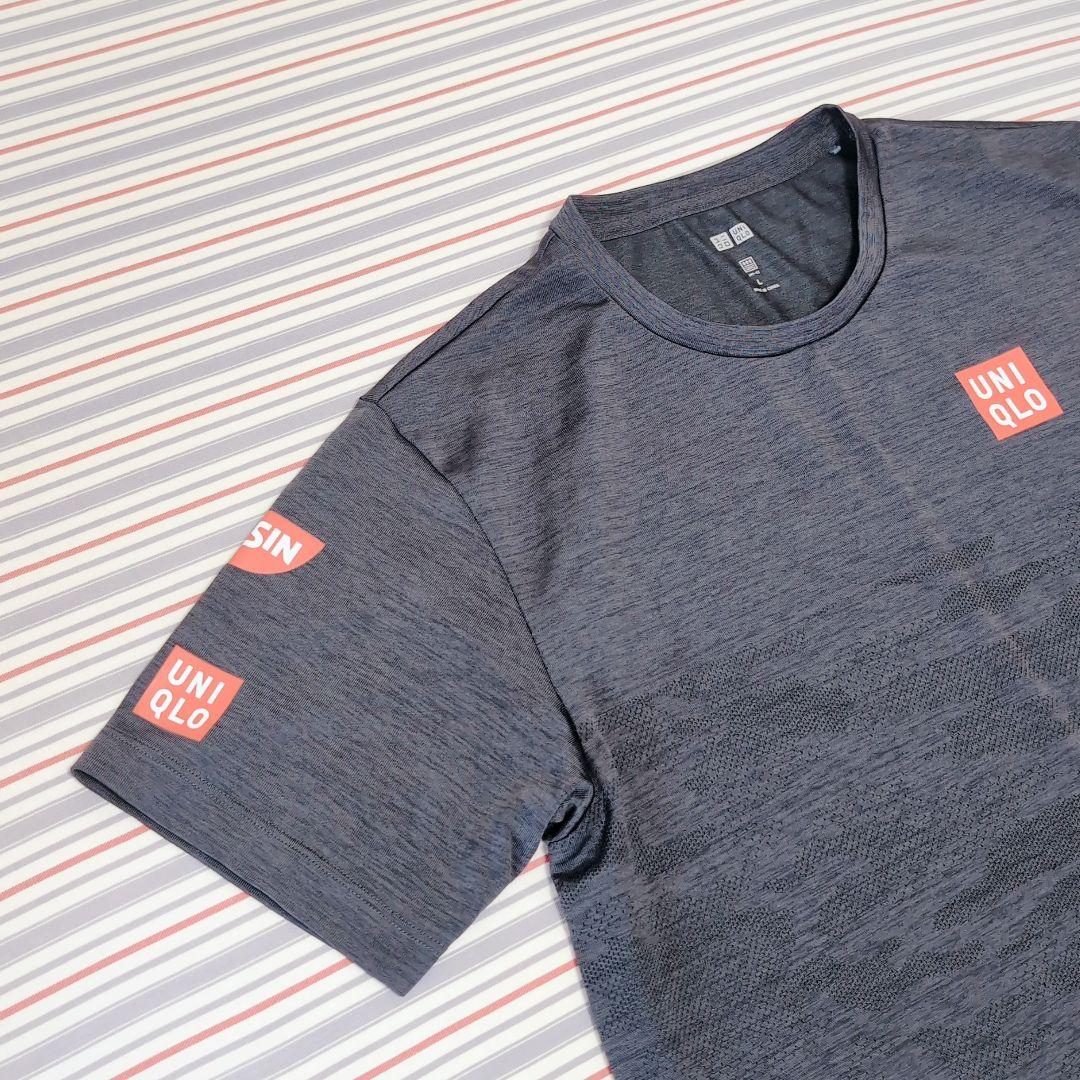 ユニクロ 錦織圭 2015全仏ゲームポロ プラクティスシャツ L