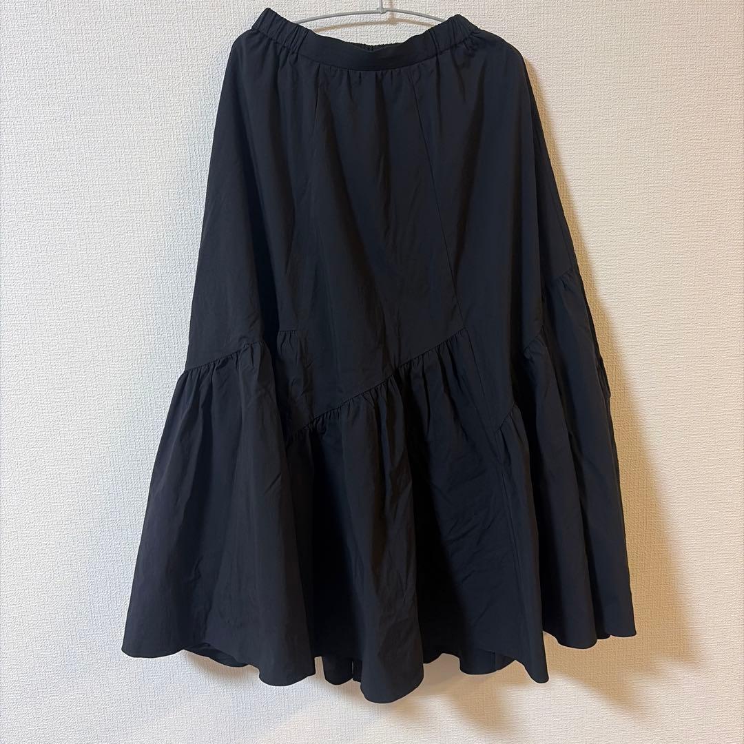 （完売品）アルアバイル　バイヤス切替ギャザースカート　ブラック