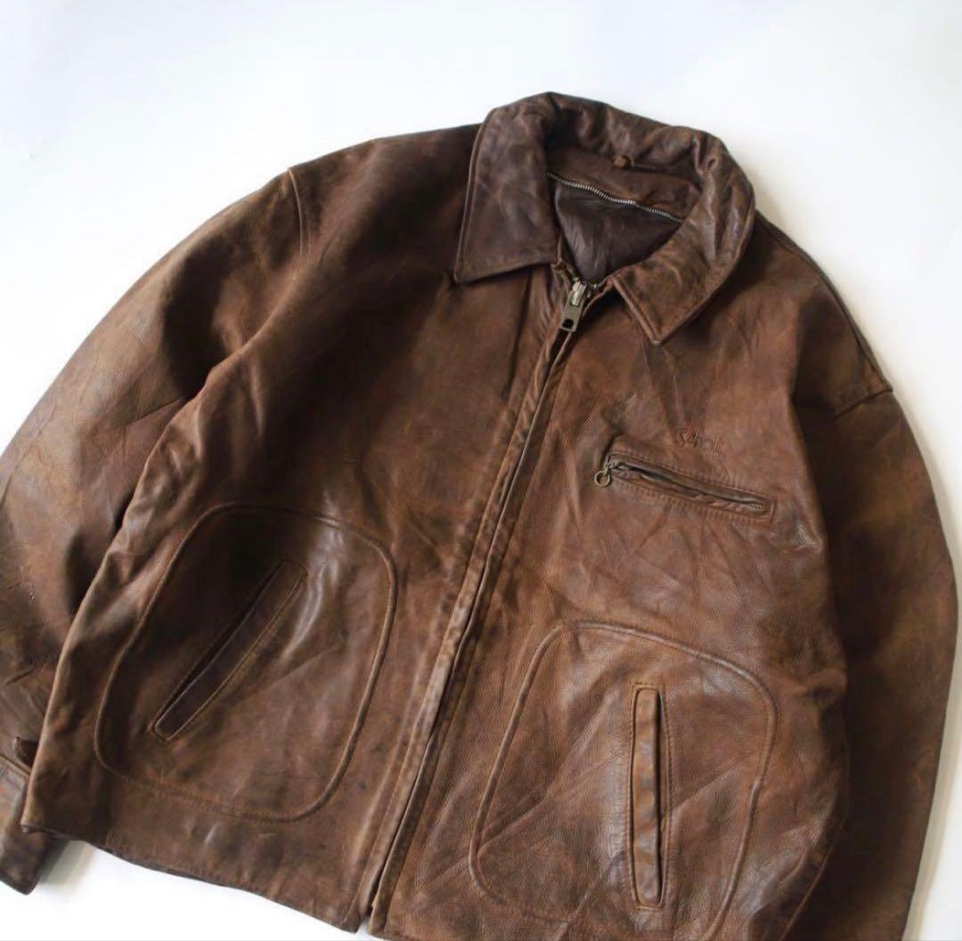 90s USA製 Schott ドリズラー レザージャケット ブルゾン アメリカ