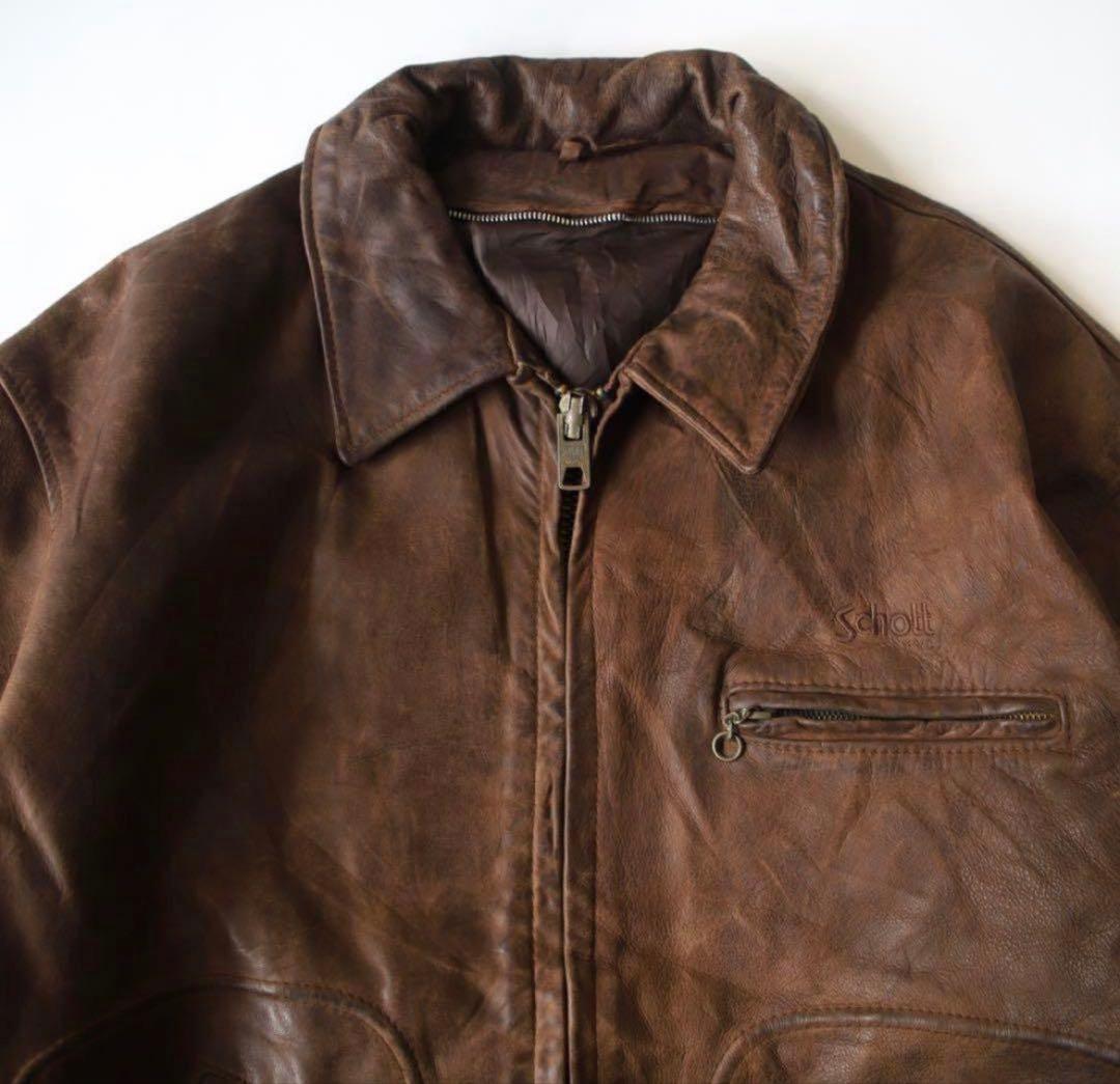 90s USA製 Schott ドリズラー レザージャケット ブルゾン アメリカ